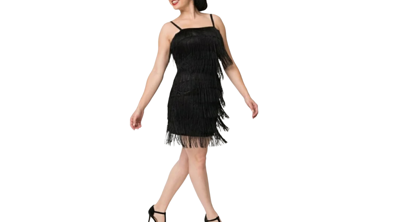 Women's Fringe Flapper Dress, L