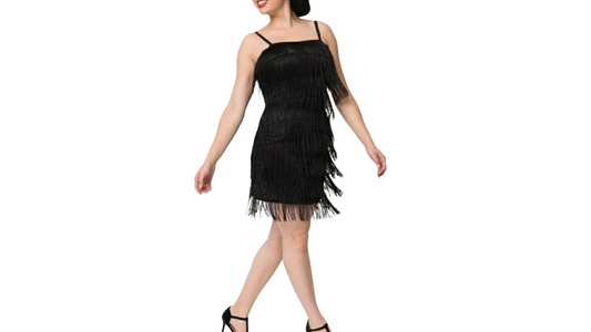 Women's Fringe Flapper Dress, L