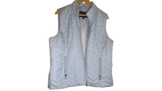 Marc New York Women's Quilted Puffer Vest - Light Blue, Size XL