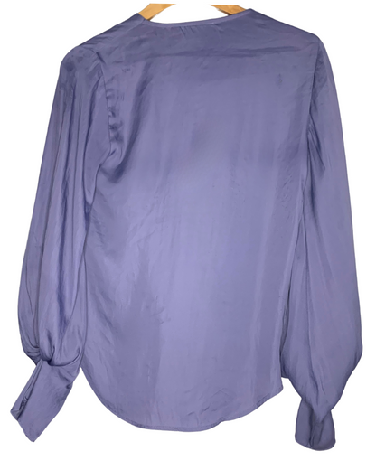 Elegant Lavender Wrap Blouse; S