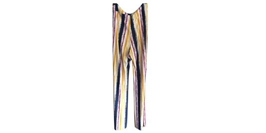 Women's Multicolor Striped High-Waist Pants, M