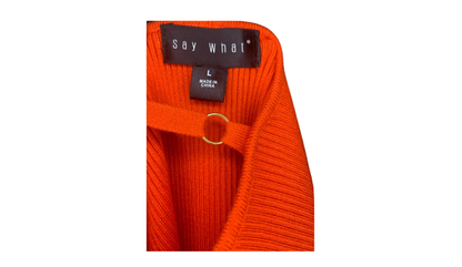 Women's Orange Strappy Bodycon Midi Dress, L