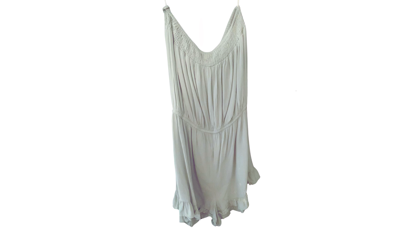 Bohemian Style Lace-Trimmed Romper; L