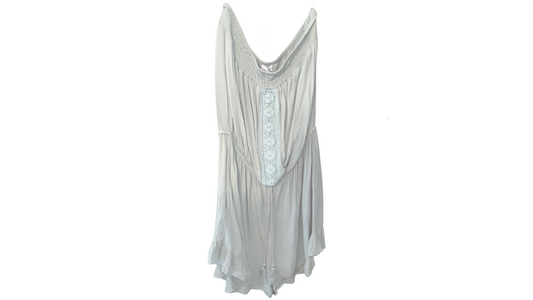 Bohemian Style Lace-Trimmed Romper; L