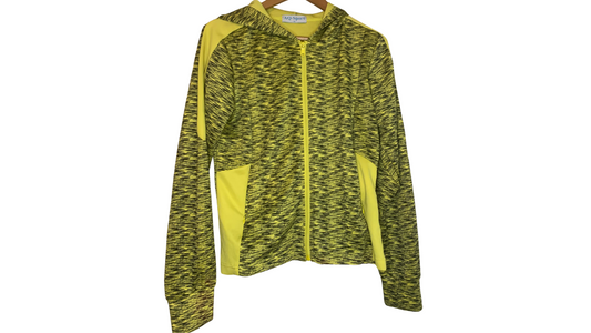 Vibrant Yellow Textured Zip-Up Jacket