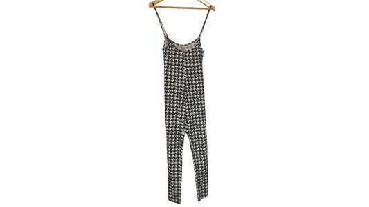 Trendy Houndstooth Spaghetti Strap Jumper, M