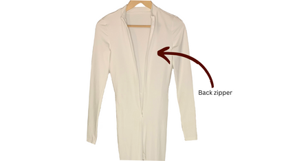 Sleek White Long Sleeve Bodysuit, M