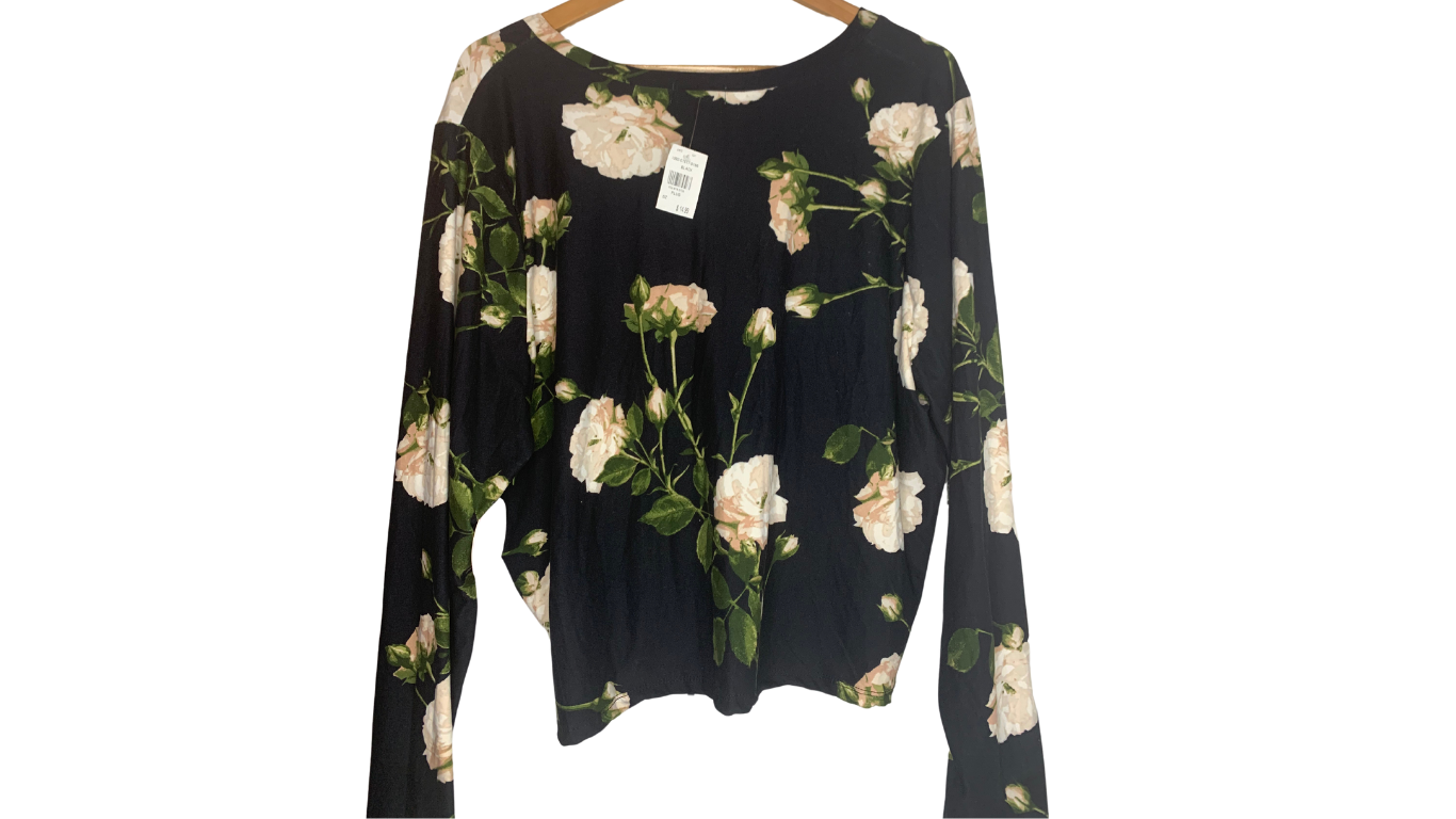 Floral Ruched Front Shirt, 3x