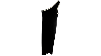 LuLus Glamorous One-Shoulder Black Evening Dress