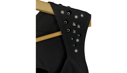 Edgy Black Keyhole Bodycon Dress, M