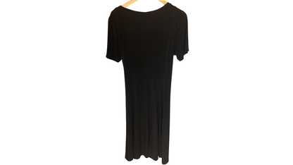 Classic Black Midi Dress with Tie Waist, 14W