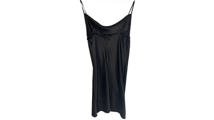 Elegant Black Satin Slip Dress, XS/S