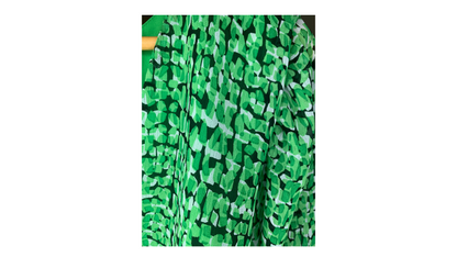 Green Wrap Dress with Abstract Print, 24