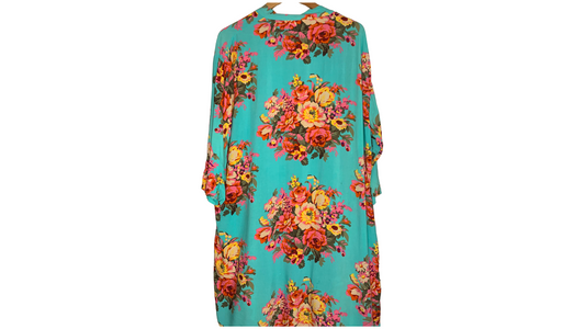 Floral Paradise Long Kimono Robe, L-2x