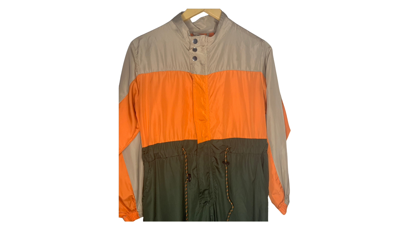 Retro Color Block Long Sleeve Jumper, S/M