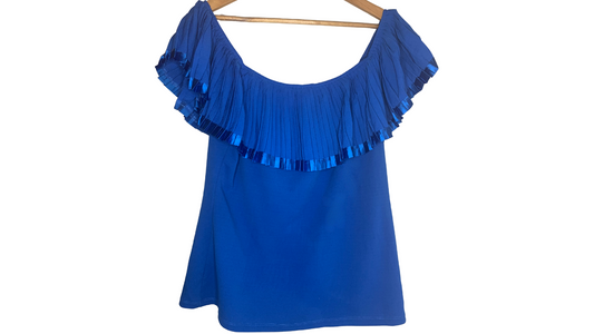 Off-the-Shoulder Ribbon Ruffle Top, 2XL
