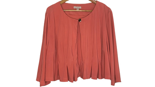 Elegant Coral Flare Cardigan, 24W