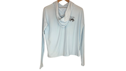 Super Soft Sky Blue Hooded Long Sleeve Shirt, XS/S