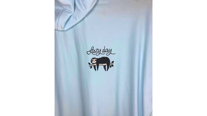 Super Soft Sky Blue Hooded Long Sleeve Shirt, XS/S