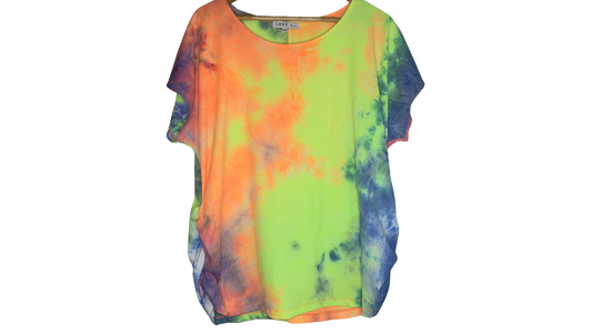 Vibrant Neon Tie-Dye T-Shirt, 2x