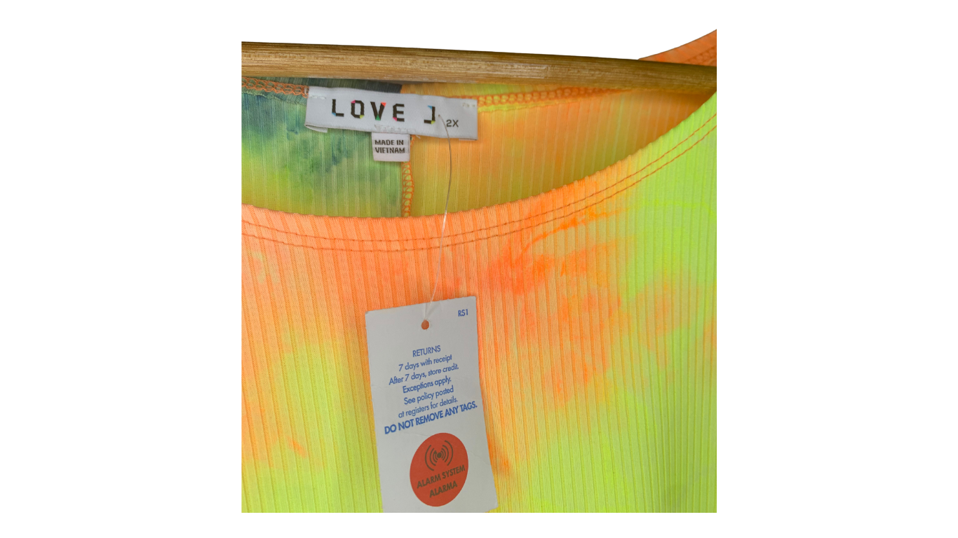 Vibrant Neon Tie-Dye T-Shirt, 2x