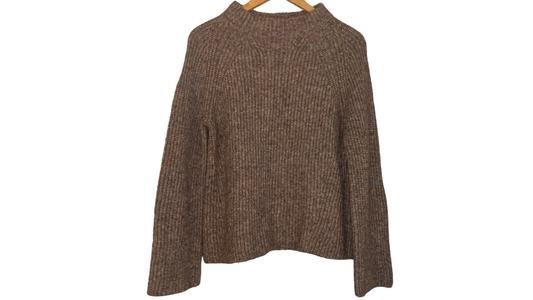 Cozy Brown Ribbed Ann Taylor Sweater, M