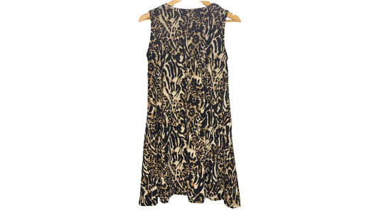 Wild Elegance Animal Print Sleeveless Dress, S
