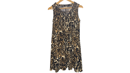 Wild Elegance Animal Print Sleeveless Dress, S